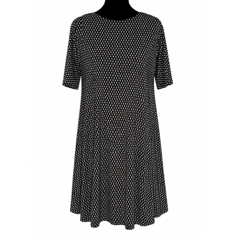 Masai Gertie Tunic Dress L‎ Black White Scandinavian Lagenlook Minimalist Travel